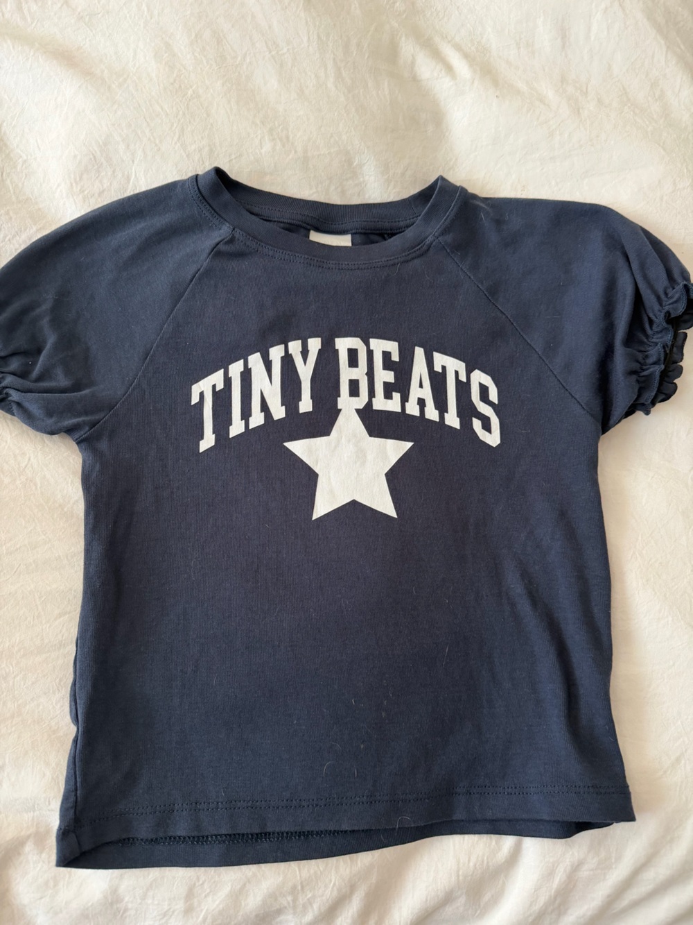 Zara Navy Tee with White Star Graphic